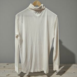 Terramar Silkskins Turtleneck Base Layer Shirt Mens L White Stretch Lightweight